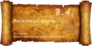 Markstein Adony névjegykártya